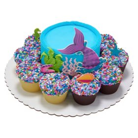 Mermaid 5" Cake with 10 Cupcakes
