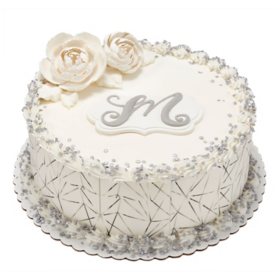 Shimmering Elegance 10" Double Layer Cake, Silver