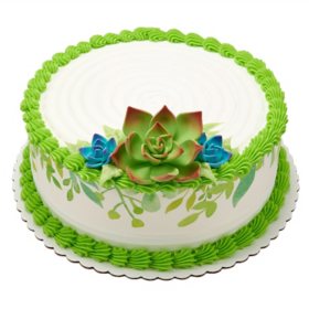 Succulents with Texture 10" Double Layer Cake