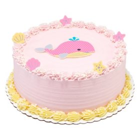 Pink Whales 10" Double Layer Cake