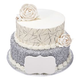 Shimmering Elegance Two-Tier Cake, Silver