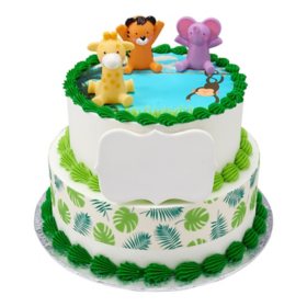 Safari Animals Two-Tier Cake