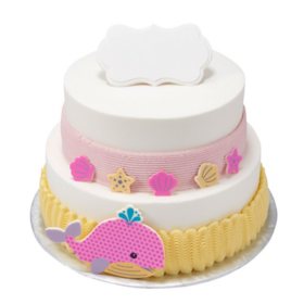 Pink Whales Two-Tier Cake