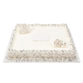 Shimmering Elegance Half Sheet Cake, Silver