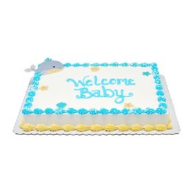 Blue Whales Half Sheet Cake