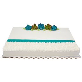 Succulents with Ruffles Full Sheet Cake
