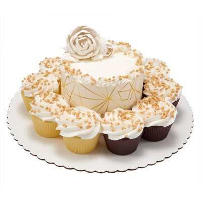 Shimmering Elegance 5" Cake with 10 Cupcakes Sam's Club