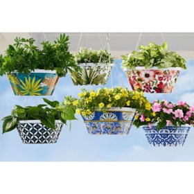 Member's Mark 14" Hanging Melamine Flower Pot with Stainless Steel Chain