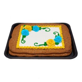 Roses Half Sheet Cookie Cake, Yellow and Light Blue