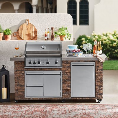 Member's Mark 78 4-Burner Rustic Ledge Island Grill - Sam's Club