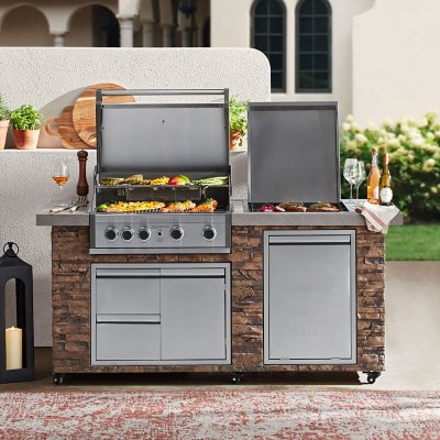 Member's Mark 78 4-Burner Rustic Ledge Island Grill - Sam's Club