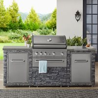 Member's Mark SS304 Deluxe Stacked Stone 4-Burner Natural Gas Grill Island
