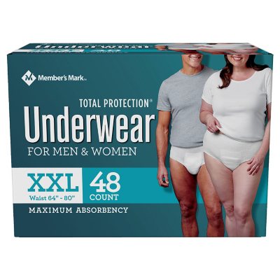 Member's Mark Total Protection Incontinence Underwear for Men and Women,  Size - XXL (48 ct.) - Sam's Club