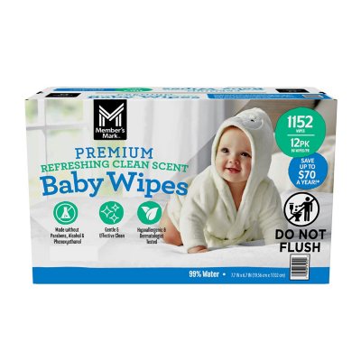 Member's Mark Premium Refreshing Clean Scented Baby Wipes, 12 Packs (1152  ct.)