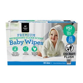 Member's Mark Premium Refreshing Clean Scented Baby Wipes, 12 Packs 1152 ct.