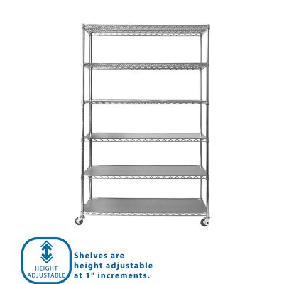 Member's Mark 6-Tier NSF Heavy Duty Wire Shelving, 47.75 W x 18 D x 75.5 H 18496VD