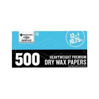 Members Mark 12" X 10 3/4" Heavyweight Premium Dry Wax Paper 500 Sheets for sale online 