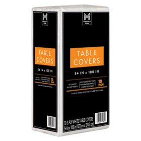 Member's Mark White 3-Ply Tissue Tablecovers, 54" x 108" (10 pk.)