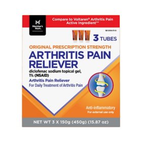 Member's Mark Arthritis Pain Reliever Topical Gel 1% NSAID, 150 mg Diclofenac Sodium (3 pk.)