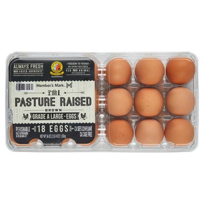 Member's Mark Pasture Raised Brown Grade A Eggs (18 ct.) - Sam's Club