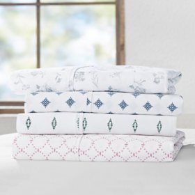 Member's Mark 300-Thread-Count 100% Organic Cotton Printed Sheet Set, Assorted Sizes