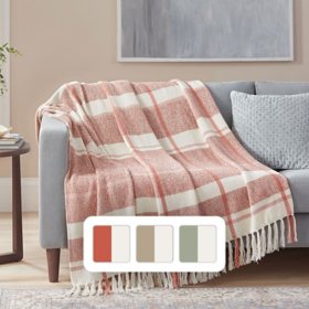 Member's Mark Boucle Plaid Throw, 60" x 70", Assorted Colors