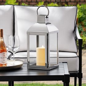 Member's Mark Stainless Steel Lantern with Glass