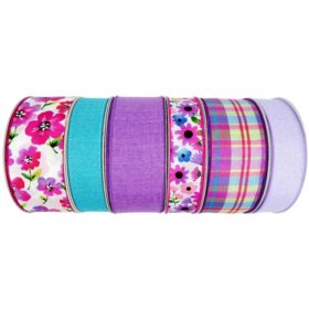 Member's Mark Premium Spring Ribbon 6 Pack – Purple, Blue