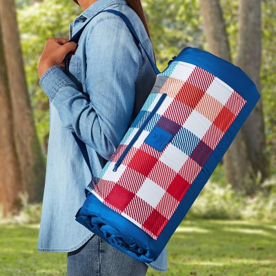 Three New Red Checkered Kitchen Picnic Towels Folded Versus Old