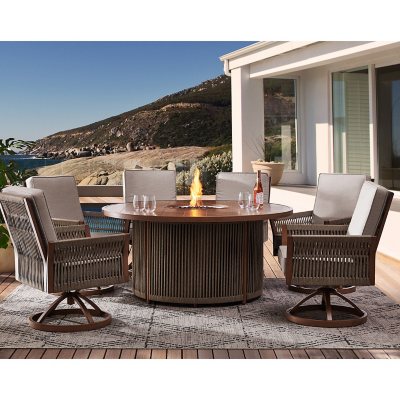 Member’s Mark Monterrey Collection 7-Piece Dining Set with Fire Pit