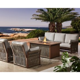 Member's Mark Monterrey Collection 4-piece Deep Seating Set with Fire Pit Table