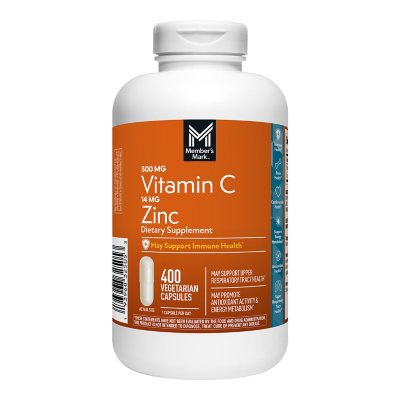 Member s Mark Vitamin C Zinc 500 mg. Capsules 400ct. Sam s Club