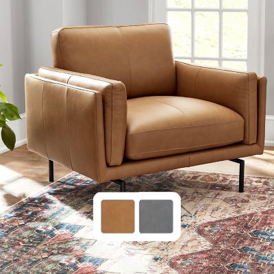 Camel colored leather online chair