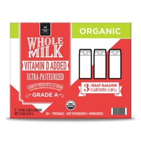 Member's Mark Organic Whole Milk (1/2 gal., 3 ct.)