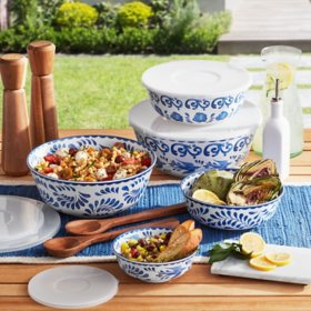 Member's Mark 10-Piece Bamboo Melamine Mixing Bowl Set (Assorted Colors)