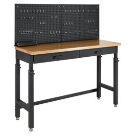 Member's Mark™ Height Adjustable 2-Drawer Workbench with Pegboard and Power Strip
