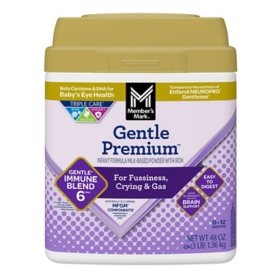 Member's Mark Gentle Premium Baby Milk-Based Formula with Iron, Gentle Immune Blend 48 oz.