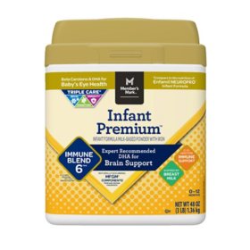 Member's Mark Infant Premium Baby Milk-Based Formula Powder with Iron, Immune Blend 48 oz.