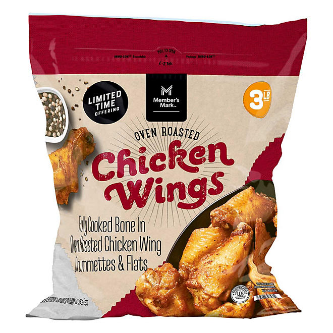 Member's Mark Oven Roasted Chicken Wings, Frozen, 3 lbs.