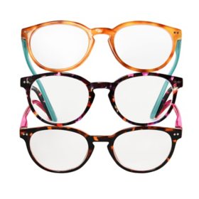 JAWSOCK 4 Pack Reading Glasses Blue Light Blocking for Women,Designer Cat  Eye Frame Ladies Computer