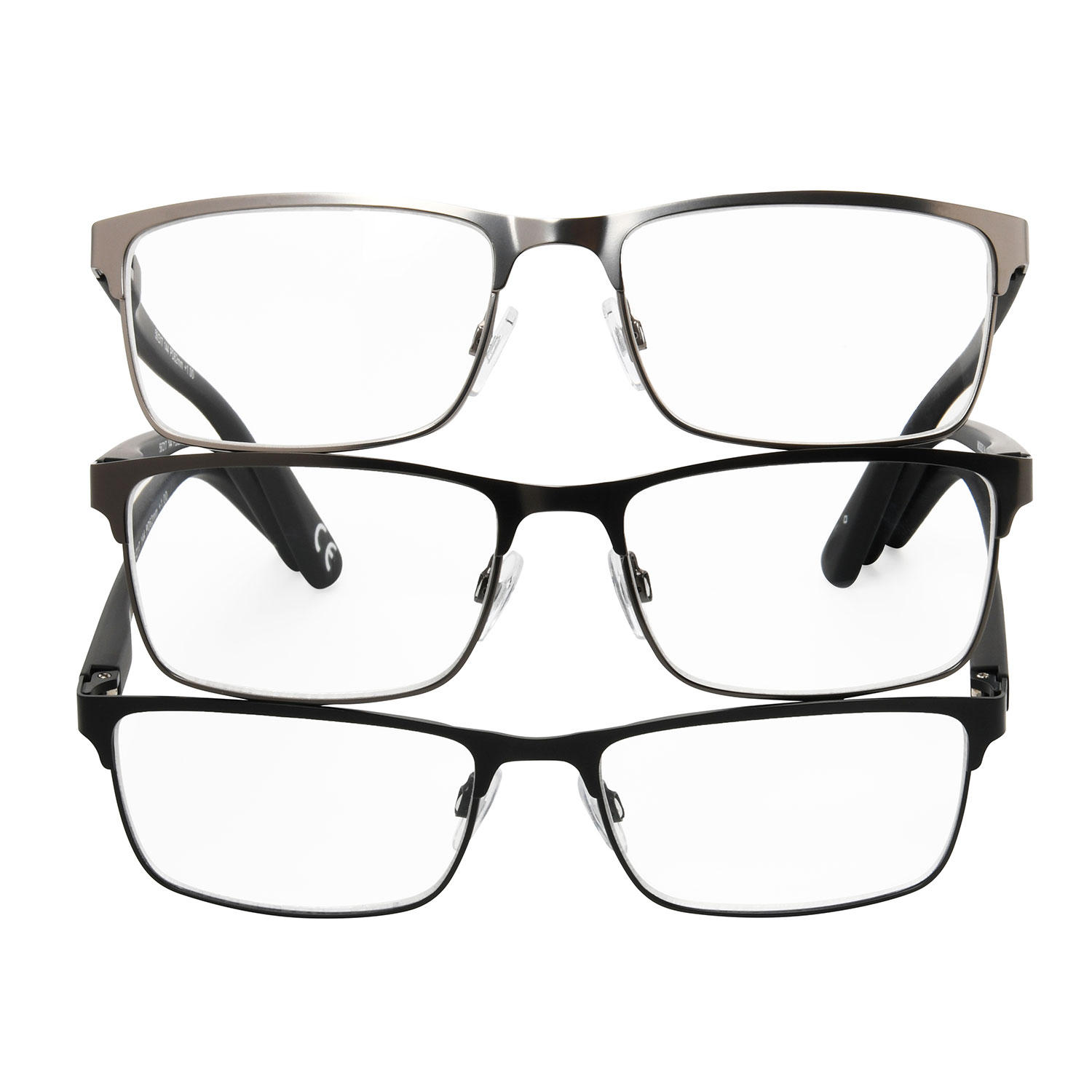 MEMBERS MARK Rectangular Metal Reading Glasses (3 pack)