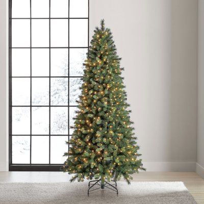 6/7/8 Feet Artificial Christmas Tree with Remote-controlled Color