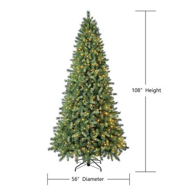 Member's Mark Pre-Lit 9FT Bristle Fir Artificial Christmas Tree