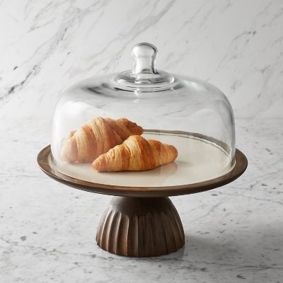 Mango Wood Petal Cake Stand - Magnolia