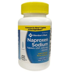 Member's Mark Naproxen Sodium Tablets NSAID, 220 mg, 400 ct.