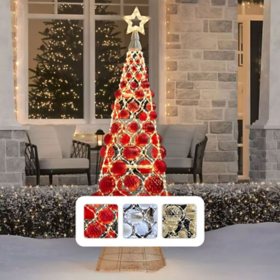 Member’s Mark 7’ Pre-Lit Decorative Ornament Tree, Assorted Colors