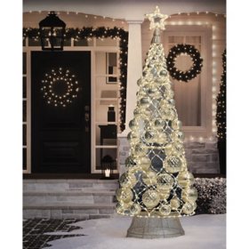 Member's Mark 84" Pre-Lit Tree with Ornaments - Gold