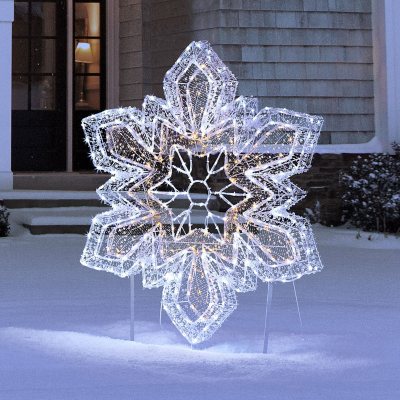 LARGE METAL 15 SNOWFLAKE DECORATION CHRISTMAS WINTER ORNAMENT