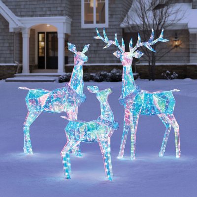 Member's Mark 3-Piece Pre-Lit Prismatic Deer Family - Sam's Club