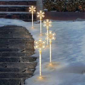 Member's Mark 5 Count Snowflake Pathway LED Lights - Warm White